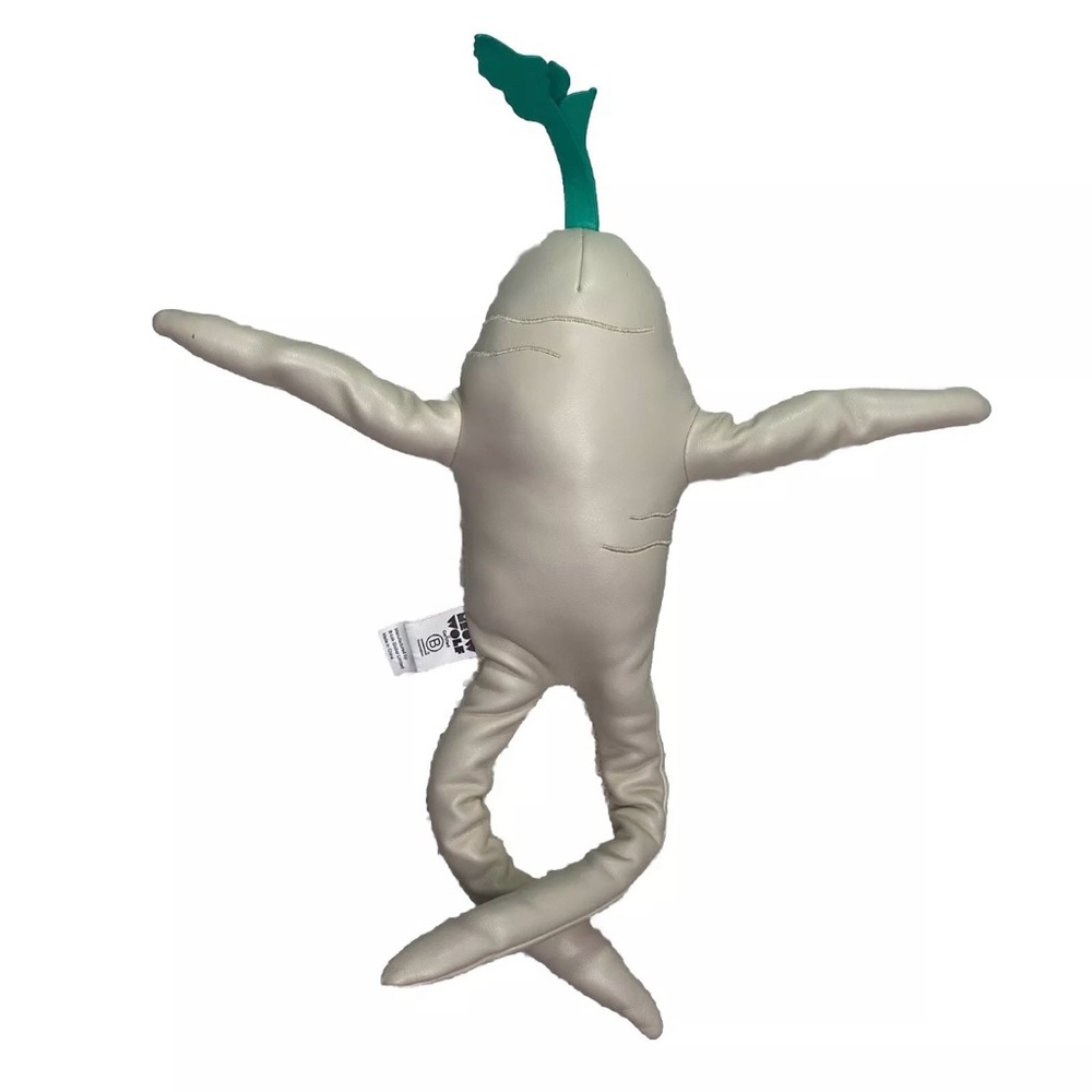 Meow Wolf Cream Leatherette Daikon with Green Leaf